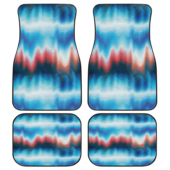 Blue Ombre Soothing Waves Lapghan Pattern All Over Print Car Floor Mats