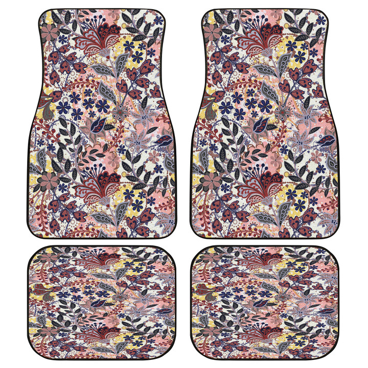Plumeria Flower And Tropical Flower Colorful Theme All Over Print Car Floor Mats