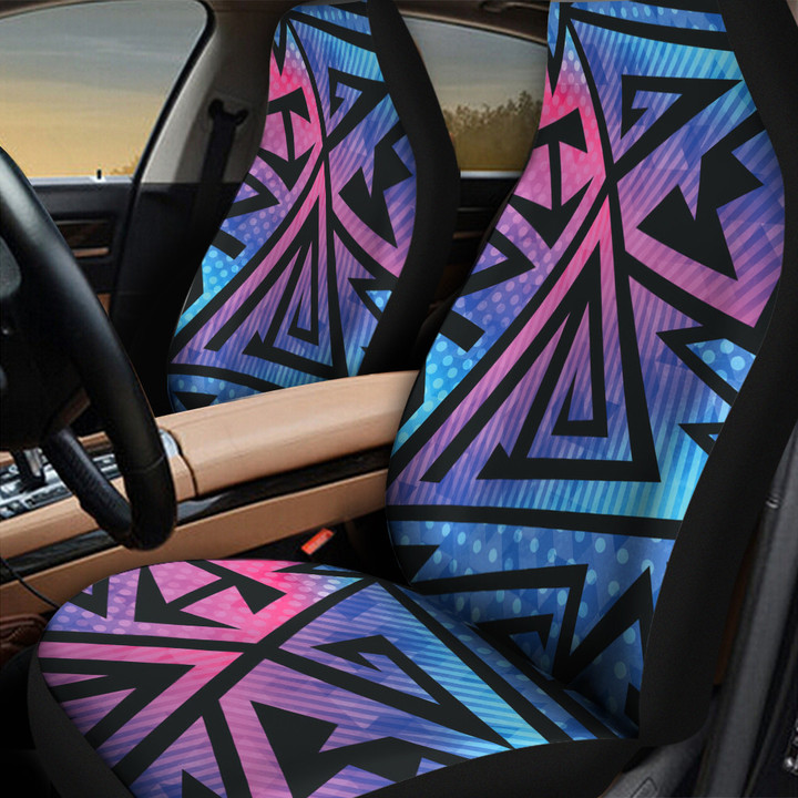 Pink Ombre Grunge Graffiti Geometric Pattern All Over Print Car Seat Cover