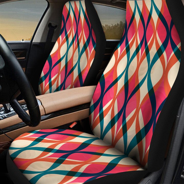 60s Retro Mod Pattern Abstraction Sameless All Over Print Car Seat Cover