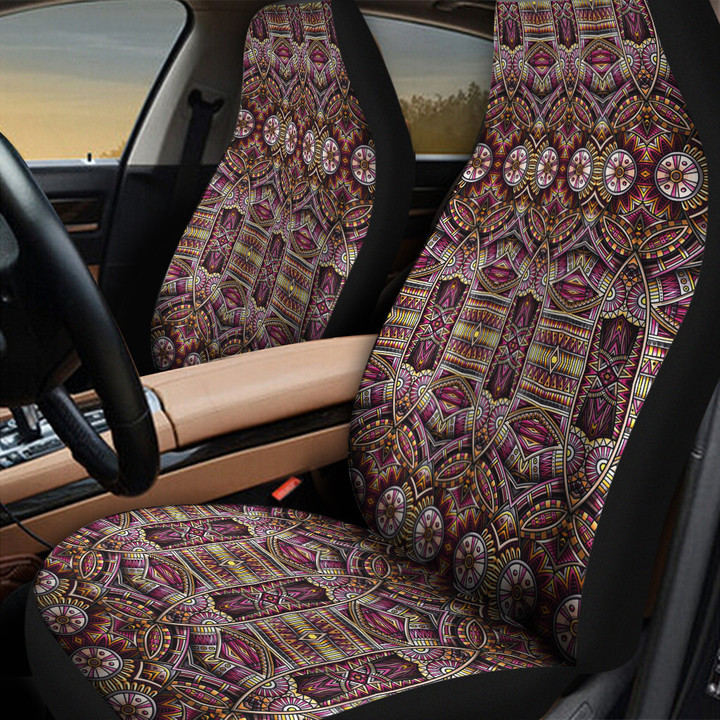Red Mirror Aztec Pattern Vintage Tribal Texture All Over Print Car Seat Cover