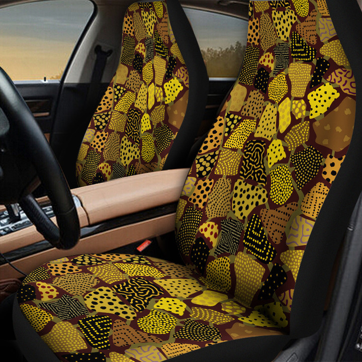 Collection Of Yellow Dot Pattern Abstract Theme All Over Print Car Seat Cover