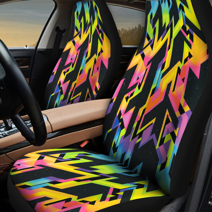 Light Space Blue Multicolot Space Geometric Seamless Pattern All Over Print Car Seat Cover