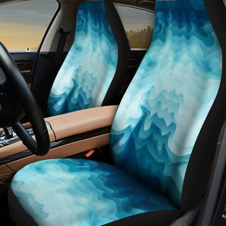 Ocean Blue The Sea Inside Me Waves Pattern All Over Print Car Seat Cover