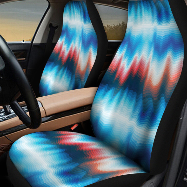 Blue Ombre Soothing Waves Lapghan Pattern All Over Print Car Seat Cover