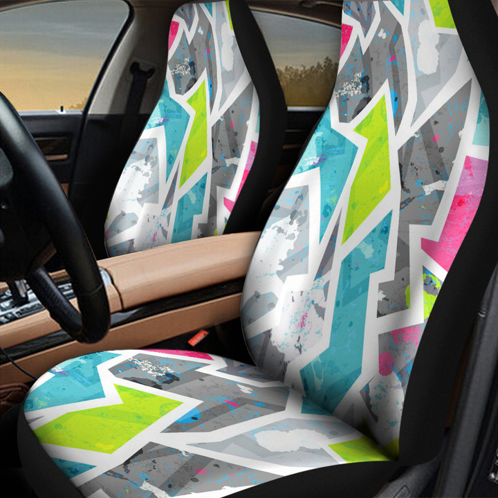 Abstract Geometric Ambesonne Grunge Pattern All Over Print Car Seat Cover
