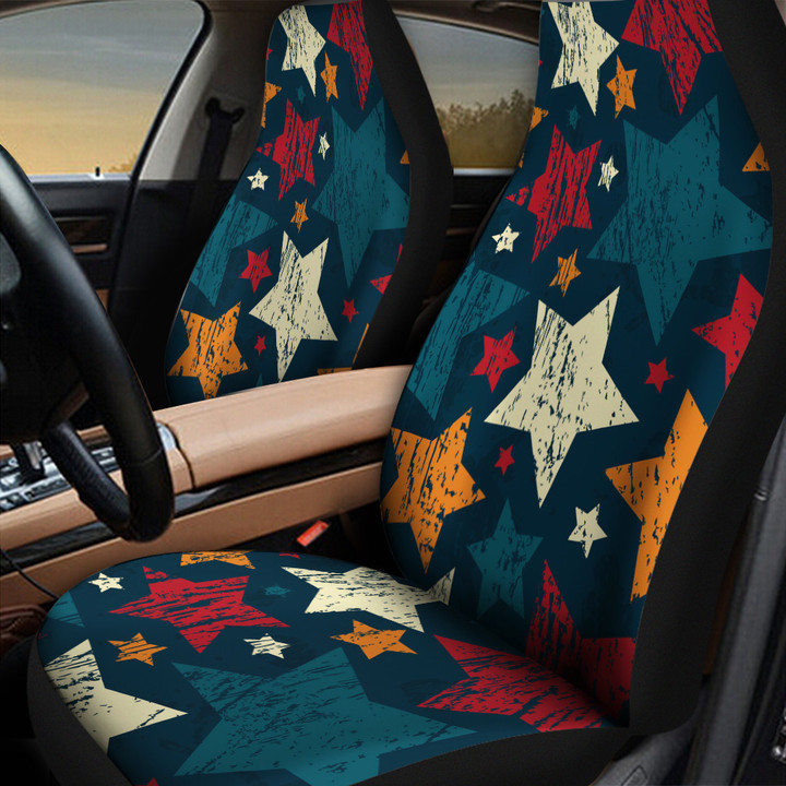 Creative Grunge Stars Seamless Pattern All Over Print Car Seat Cover