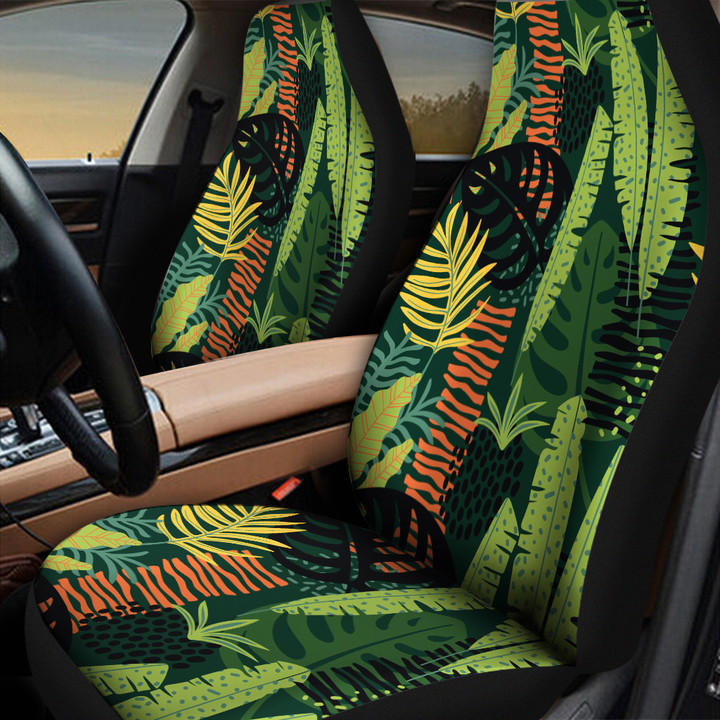 Colorful Tropical Leaves Collection All Over Print All Over Print Car Seat Cover