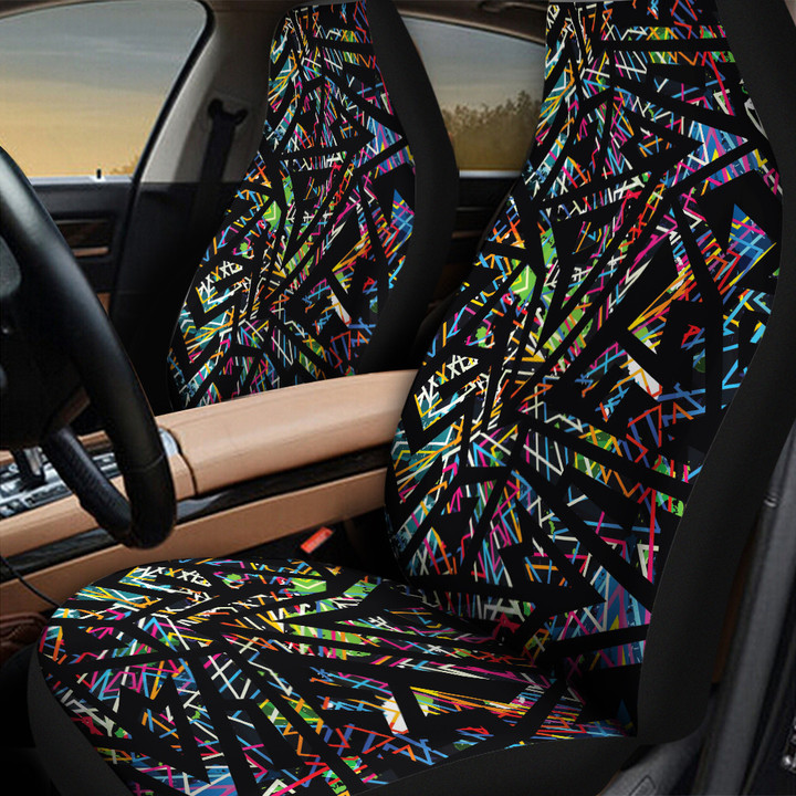 Rainbow Hot Blocks Geometric Pattern All Over Print All Over Print Car Seat Cover
