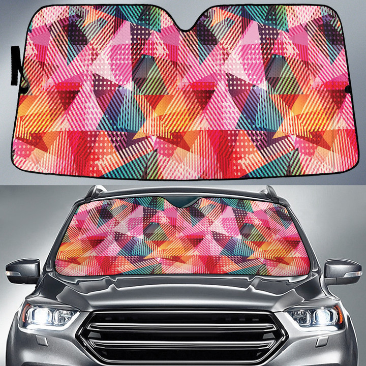 Colorful Bright Triangle Geometric Art All Over Print Car Sun Shades Cover Auto Windshield