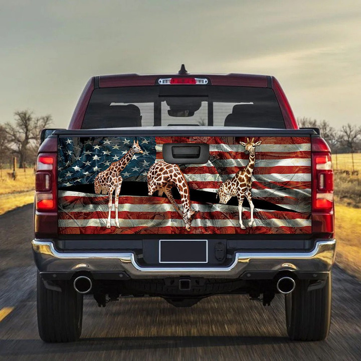 Giraffas USA Flag Truck Tailgate Decal Car Back Sticker