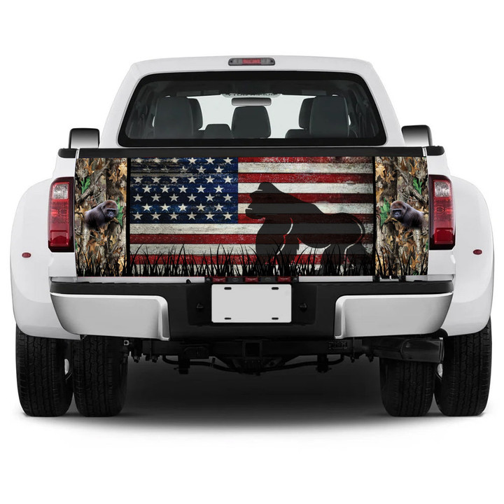 Gorilla Silhouette USA Flag Truck Tailgate Decal Car Back Sticker