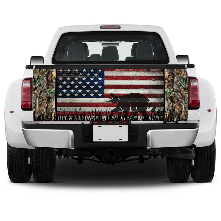 Racoon Silhouette USA Flag Truck Tailgate Decal Car Back Sticker