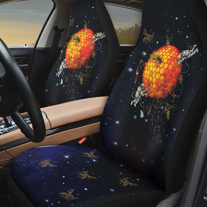 Astronaut Bee Hive Planet Blue Galaxy Car Seat Covers