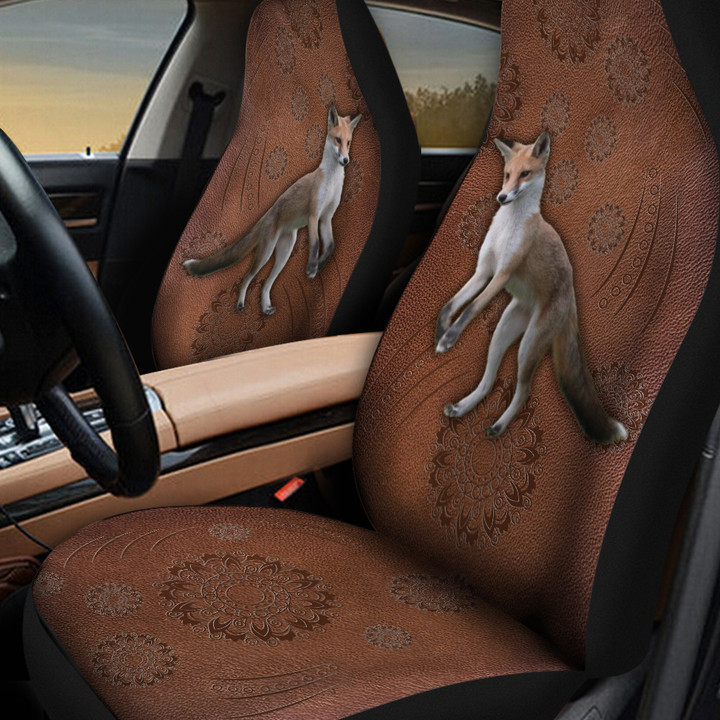 Fox Flower Leather Pattern Car Seat Cover