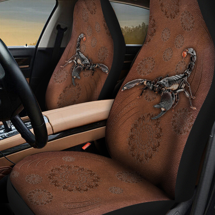 Scorpion Flower Leather Pattern Car Seat Cover