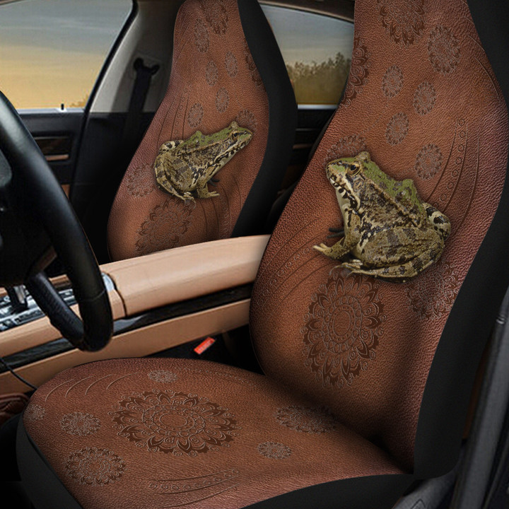 Frog Flower Leather Pattern Car Seat Cover