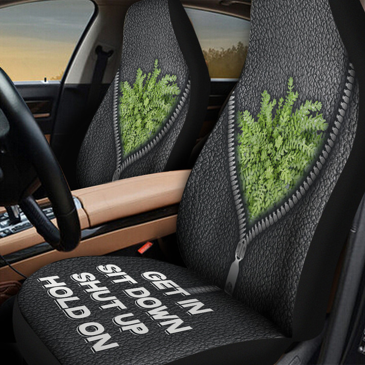 Sedum With Zipper Pattern In Black Background Car Seat Covers
