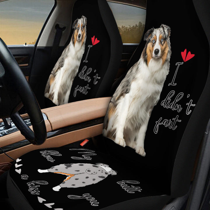 Cute Australian Shepherd Dog Car Seat Cover I Didn't Fart My Butt Blew You A Kiss