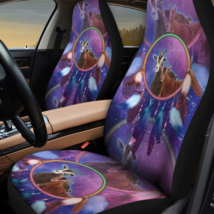 I Love Goat Dreamcatcher Reflection Car Seat Cover Native American Galaxy