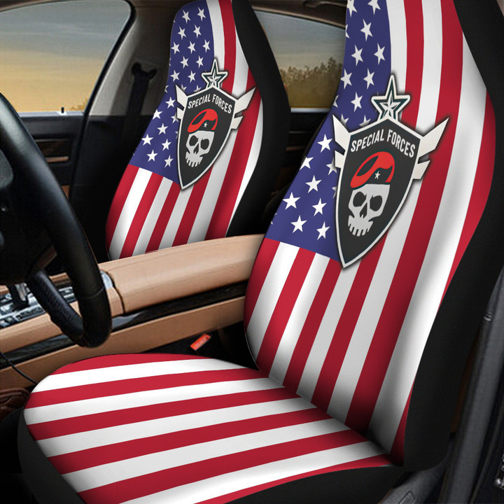 Special Forces Inside America Flag Car Seat Cover