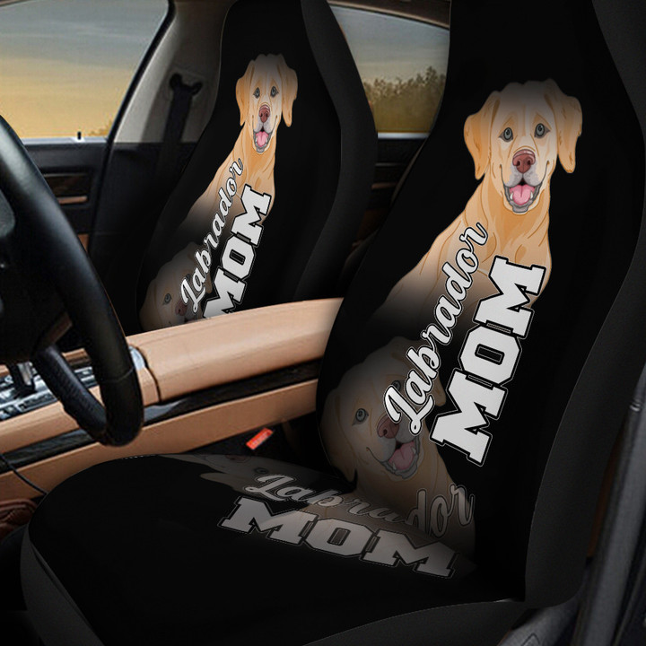 Labrador Mom In Black Background Car Seat Covers