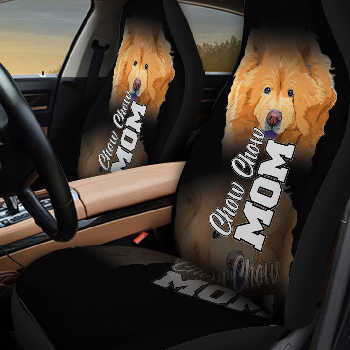 Chow Chow Mom In Black Background Car Seat Covers