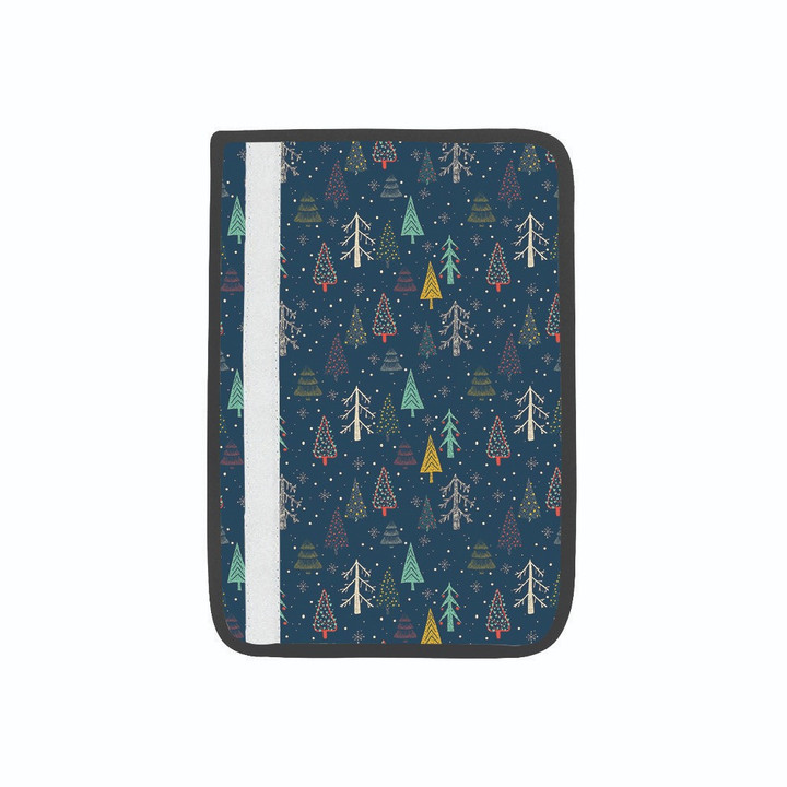 Christmas Trees Small Seamless Pattern Dark Blue Car Seat Belt Cover