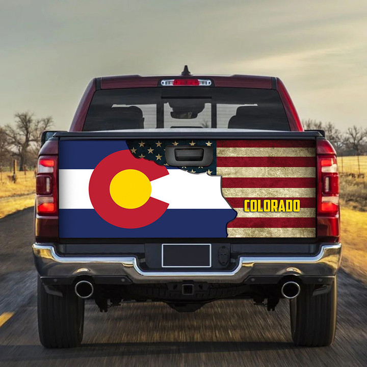 Colorado Flag Mix American Flag Truck Tailgate Decal Car Back Sticker