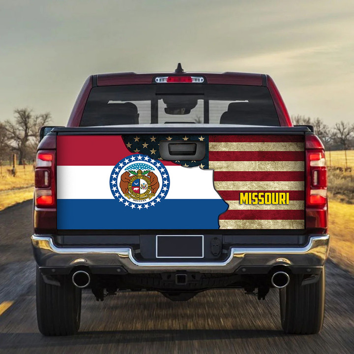 Missouri Flag Mix American Flag Truck Tailgate Decal Car Back Sticker