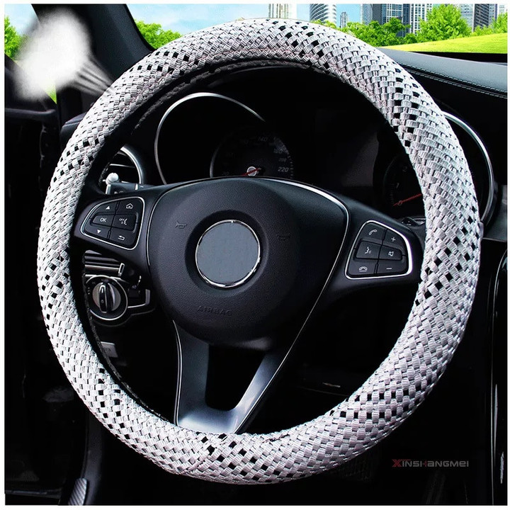 Ice Silk Breathable Non-Slip Grip Suitable Auto Steering Wheel Cover
