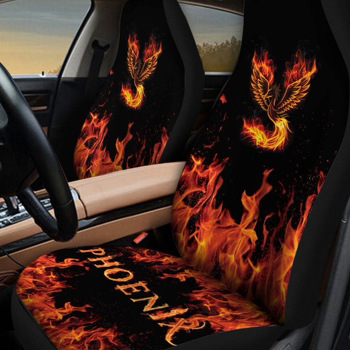 Phoenix Flame Head Fire Pattern Car Seat Cover