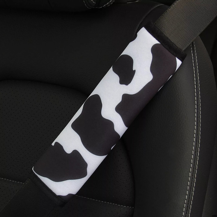 Leopard Cow Print Personalized Skull Punk Diving Fabric Comfortable Car Seat Belt Cover