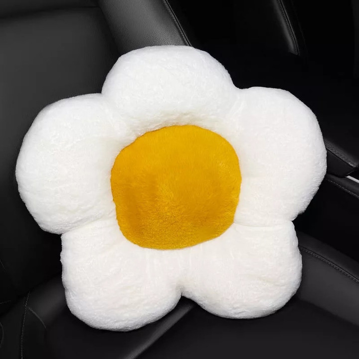 Cartoon Cute Egg Yolk Winter Plush Universal Car Protective Seat Cover