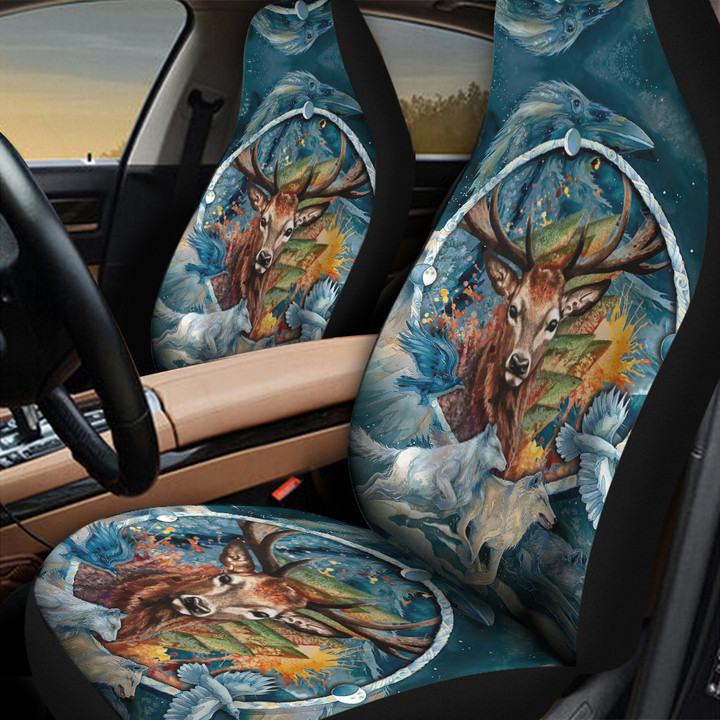 Deer Dream Catcher Art Design Native Indians Car Seat Covers