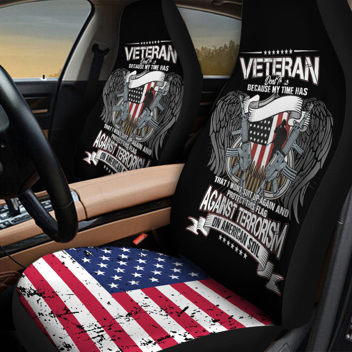 Against Terrorism On American Soil In Black Background Car Seat Cover