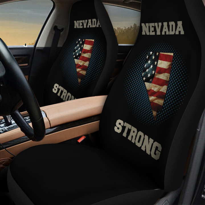 Nevada Strong American Flag Pattern In Navy Blue And Black Car Seat Cover