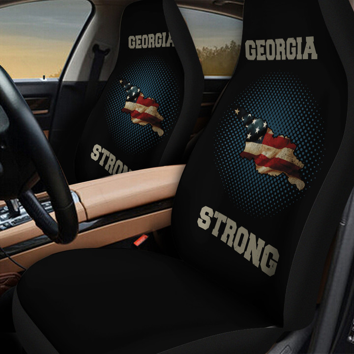 Georgia Strong American Flag Pattern In Navy Blue And Black Car Seat Cover