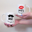 Moustache And Lips Design (2 items),  Funny Coffee Mug SET Funny Mug For Husband/ Wife, Boyfriend/ Girlfriend, Valentine Day Gift For Him/ Her