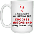 Congrats On Having The Coolest Girlfriend Funny Coffee Mug For Him, Her, Husband, Wife, Boyfriend, Girlfriend Valentines Day Gift
