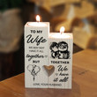 To My Wife Husband To Wife Candle Holder With Heart for Wedding's Gift, Anniversary Gift, Birthday Gift