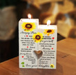 To My Amazing Mom, I Love You Sunflower Candle Holder - Gift To Wife from Husband - Gift From Daughter - Anniversary Gift, Valentine's Gift