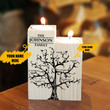 Personalized Family Tree Candle | Custom Name Tags Engraved Candle | Wood Home Decorations | Tealight Holder | Candlestick Gift Wooden
