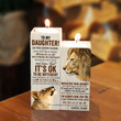 Lion To My Daughter Gift From Dad Candle Holder, Birthday Gifts, Anniversary's Gifts
