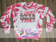 Love Vibes Valentine's Day Leopard Bleached Sweatshirt For him, her, boyfriend, girlfriend, wife, husband Valentines Day Gift
