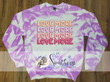 Love More Retro Bleached Sweatshirt For him, her, boyfriend, girlfriend, wife, husband Valentines Day Gift