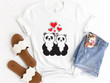 Cute Love Panda Tshirt For him, her, boyfriend, girlfriend, wife, husband Valentines Day Gift