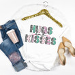 Hugs and Kisses, Half Leopard, Groovy Retro Tshirt For him, her, boyfriend, girlfriend, wife, husband Valentines Day Gift