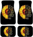 Blooming Sunflowers with Inspiring Quotes Auto Vehicle Floor Mats