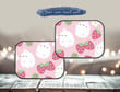 Pink pastel cottage Kawaii Japanese anime bunny strawberry car floor mats, cute chubby rabbit car interior decor, car accessories gift set
